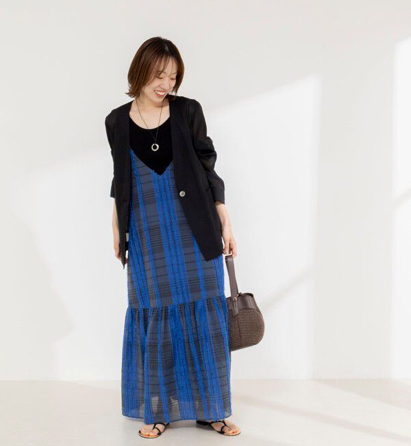 NOLLEY'S「【WEB＆一部店舗限定アイテム】【KIRYU】ウォッシャブルチェック柄カットジャガードワンピース」|ワンピース|