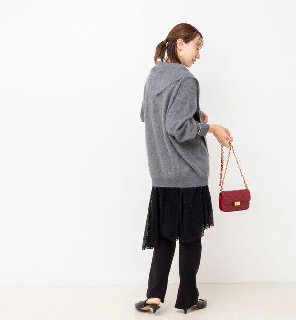 Laraaji「カシミヤファー加工クルーネックプルオーバー ミニストール付き」|ニット・セーター|