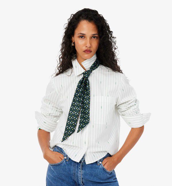 GLOSTER「【LACOSTE/ラコステ】LG Scarf サテンナロースカーフ」|バンダナ・スカーフ|
