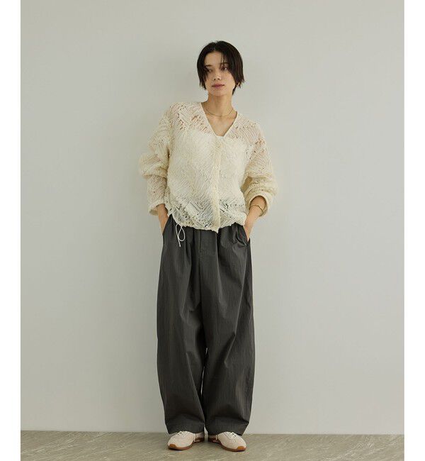 SALON adam et rope'「Cut off embroidery ブラウス」|シャツ・ブラウス|