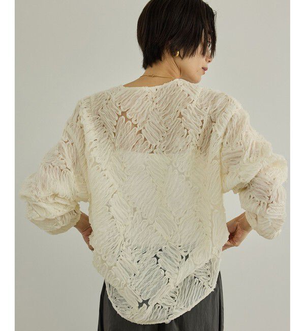 SALON adam et rope'「Cut off embroidery ブラウス」|シャツ・ブラウス|