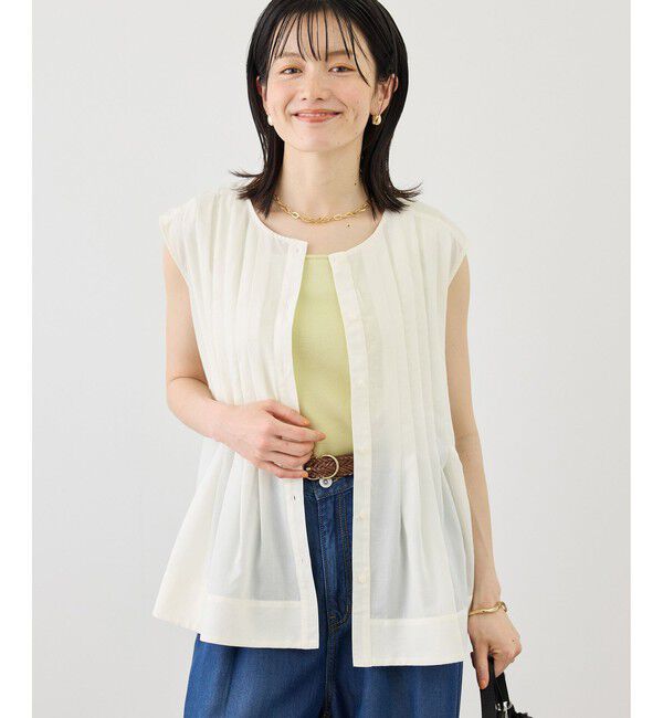 Rope&rsquo;Picnic「【WEB限定カラー】タックデザインペプラムシャツ」|シャツ・ブラウス|