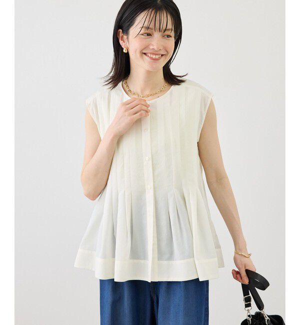 Rope&rsquo;Picnic「【WEB限定カラー】タックデザインペプラムシャツ」|シャツ・ブラウス|