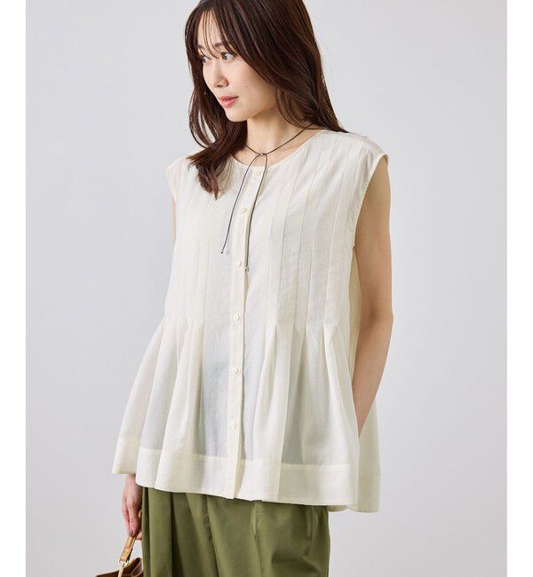Rope&rsquo;Picnic「【WEB限定カラー】タックデザインペプラムシャツ」|シャツ・ブラウス|