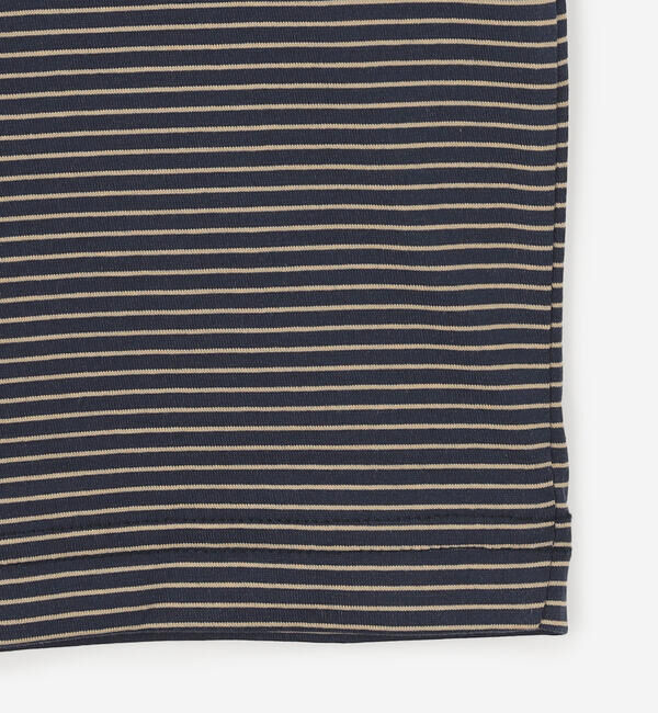 handvaerk「handvaerk | 60/2 コットン クルーネック長袖Tシャツ STRIPE MEN」|Tシャツ・カットソー|