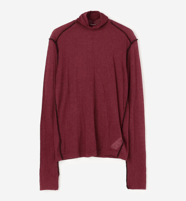  「UNFIL | コットンカシミア タートルネックTシャツ WOMEN」|ニット・セーター|RED系1