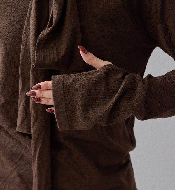  「【2026AW Debut】【UNFORM】カシミヤ混フーディボウタイニット」|ニット・セーター|