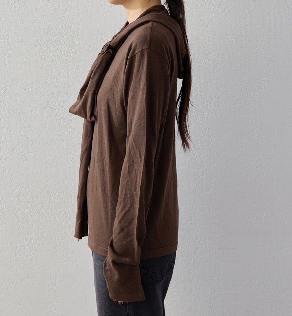  「【2026AW Debut】【UNFORM】カシミヤ混フーディボウタイニット」|ニット・セーター|