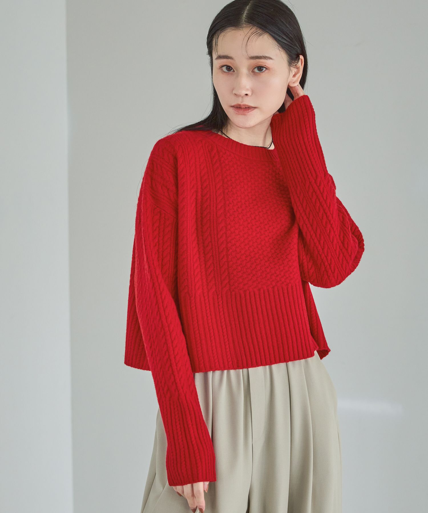 A part by 「【OUTLET】ケーブルニットプルオーバー」|ニット・セーター|