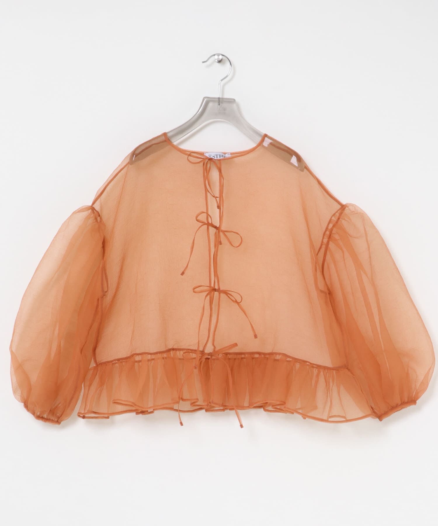 URBAN RESEARCH「ESTHE　VOLUME ORGANZA BOW TOP」|シャツ・ブラウス|