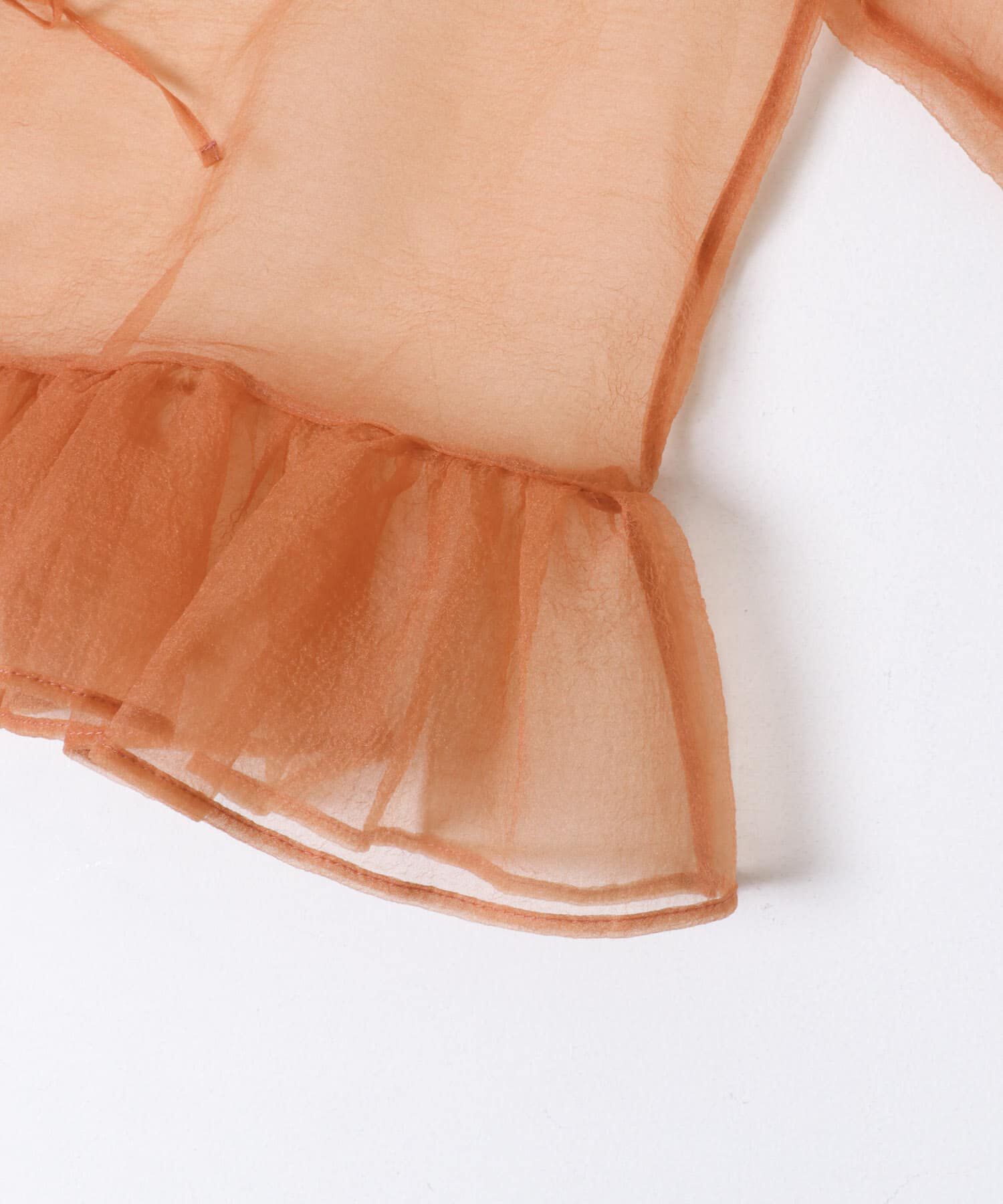URBAN RESEARCH「ESTHE　VOLUME ORGANZA BOW TOP」|シャツ・ブラウス|