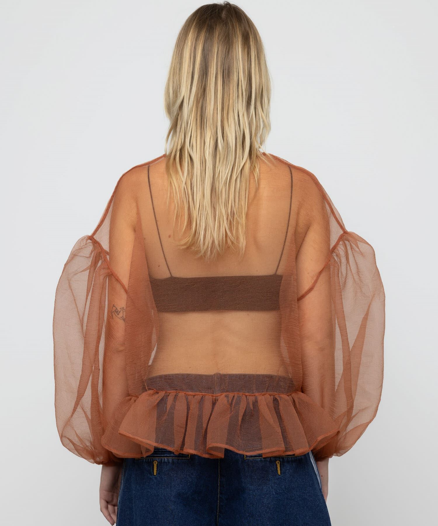 URBAN RESEARCH「ESTHE　VOLUME ORGANZA BOW TOP」|シャツ・ブラウス|