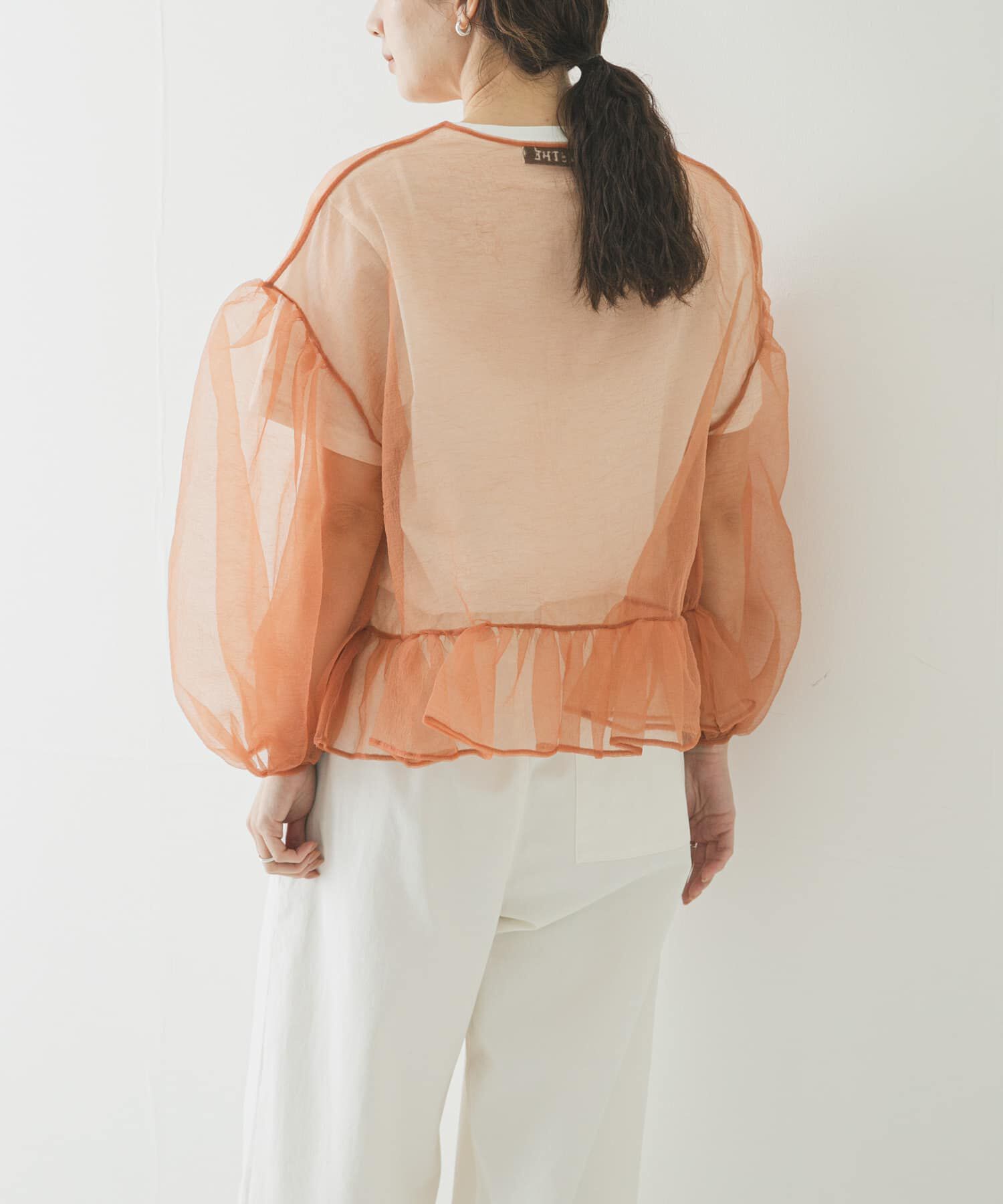 URBAN RESEARCH「ESTHE　VOLUME ORGANZA BOW TOP」|シャツ・ブラウス|