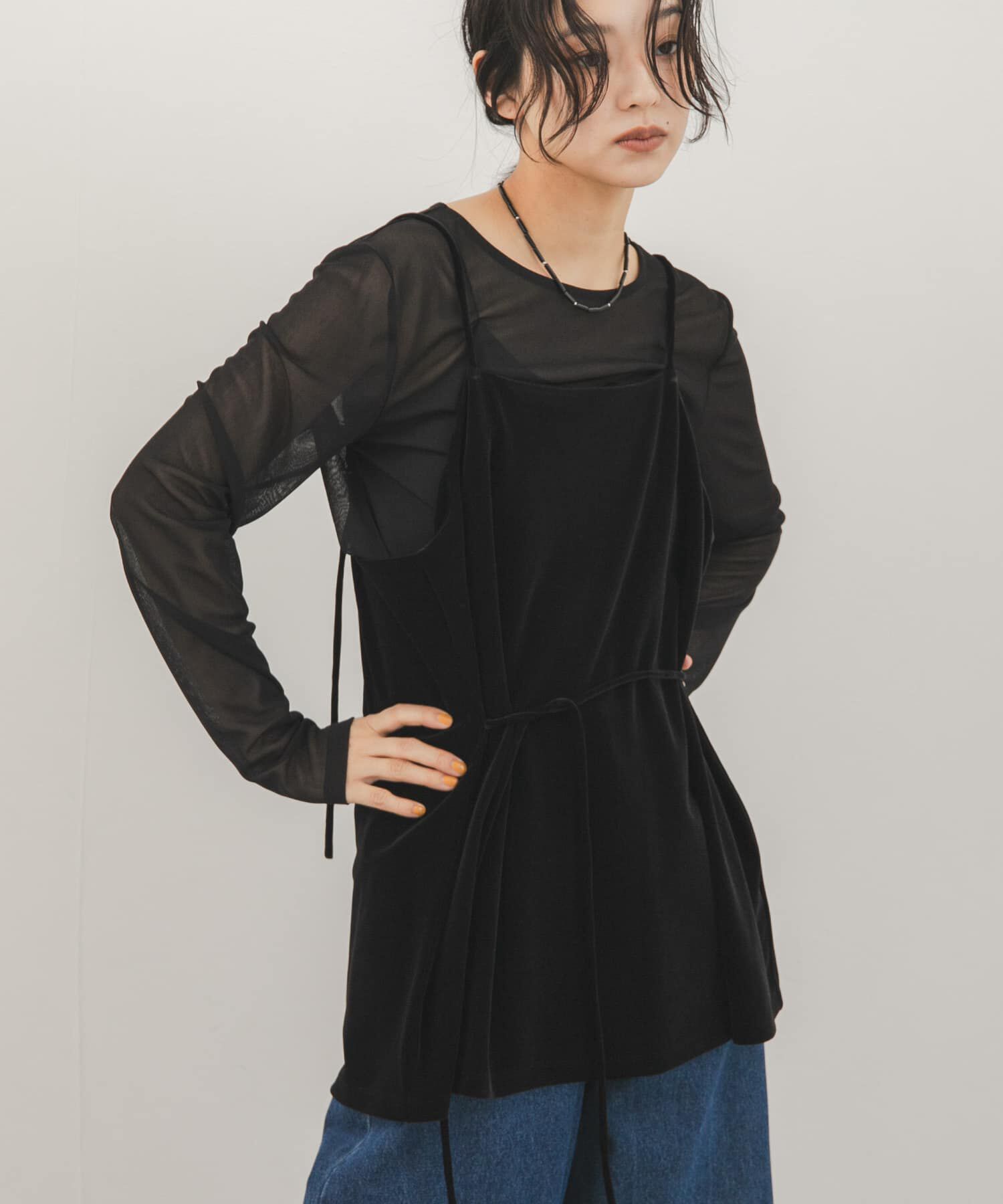  「ベロアキャミソールSETシアートップス」|Tシャツ・カットソー|