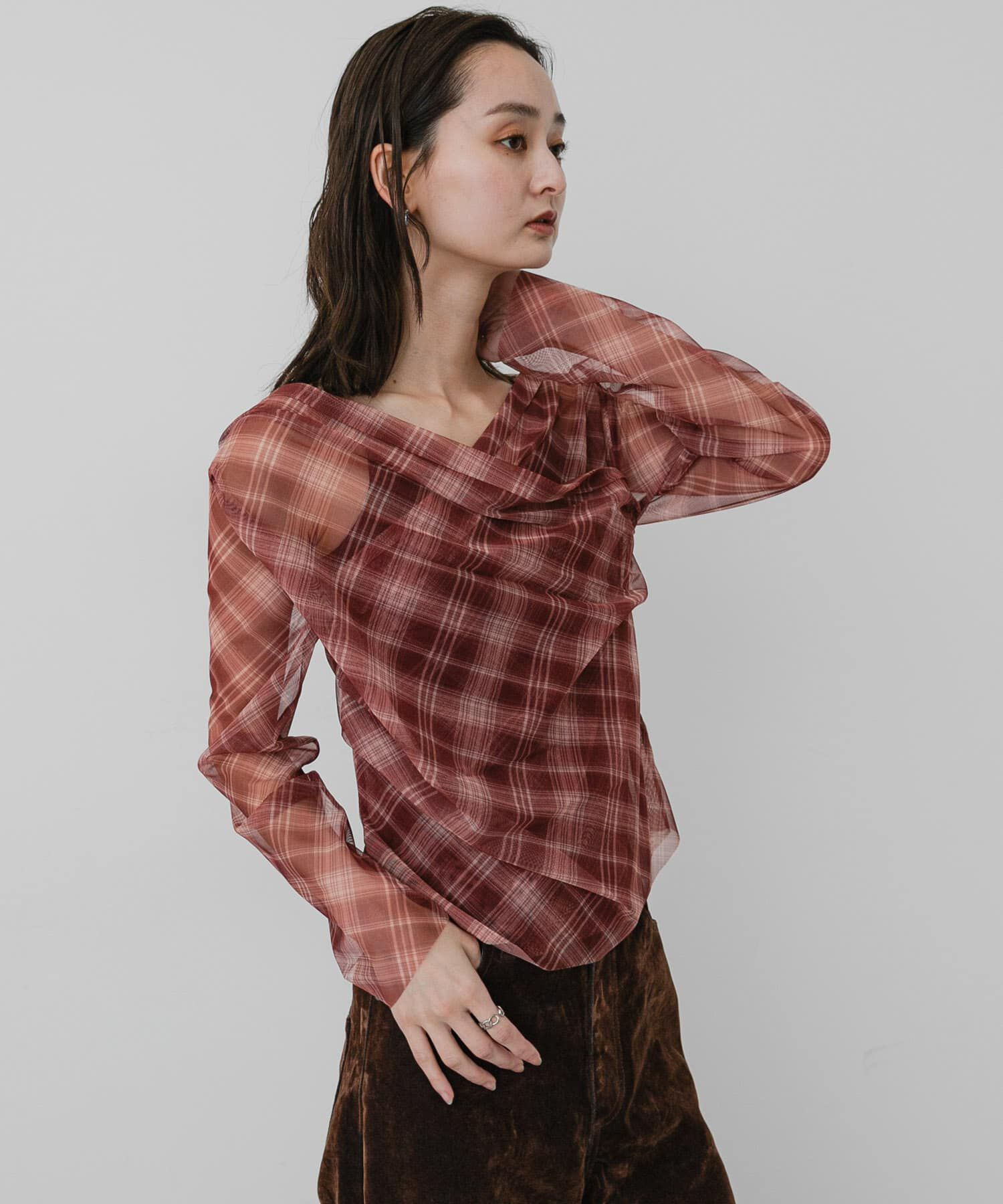 SENSE OF PLACE by URBAN RESEARCH「チェックシアードレープトップ」|その他|