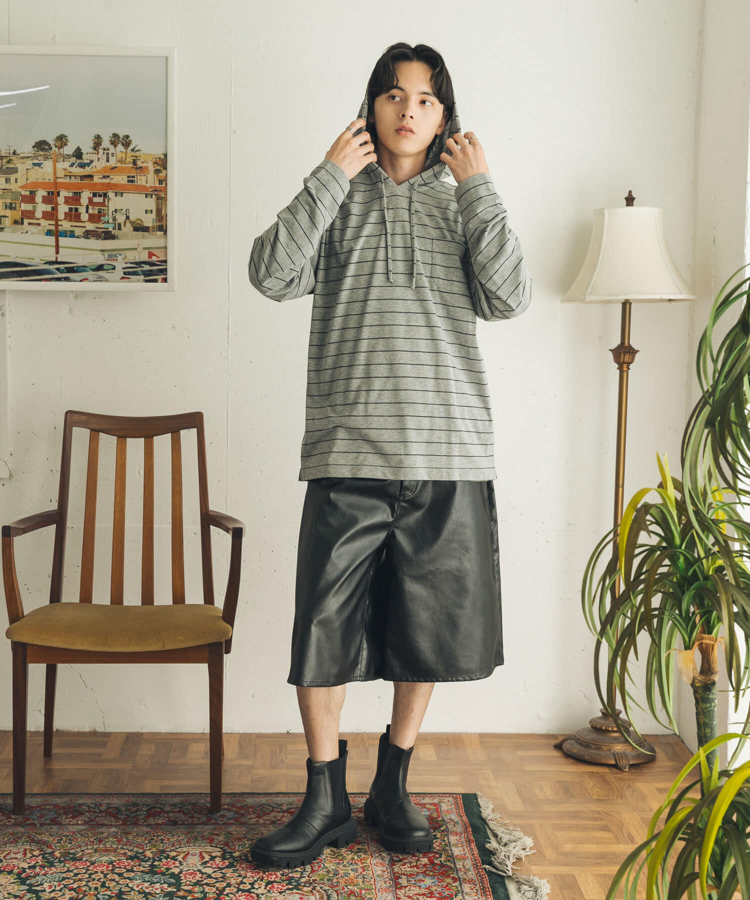 SENSE OF PLACE by URBAN RESEARCH「ボーダーフーディーロングTシャツ」|Tシャツ・カットソー|