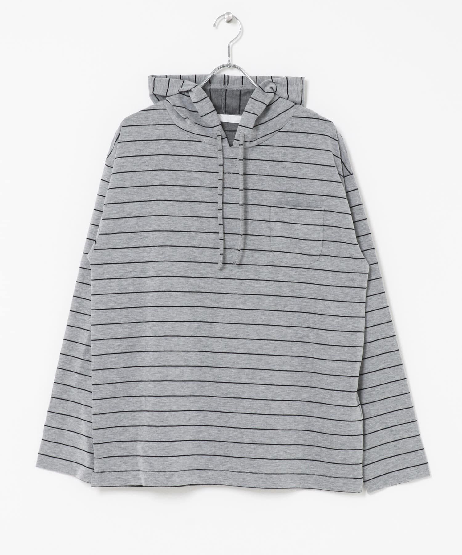 SENSE OF PLACE by URBAN RESEARCH「ボーダーフーディーロングTシャツ」|Tシャツ・カットソー|
