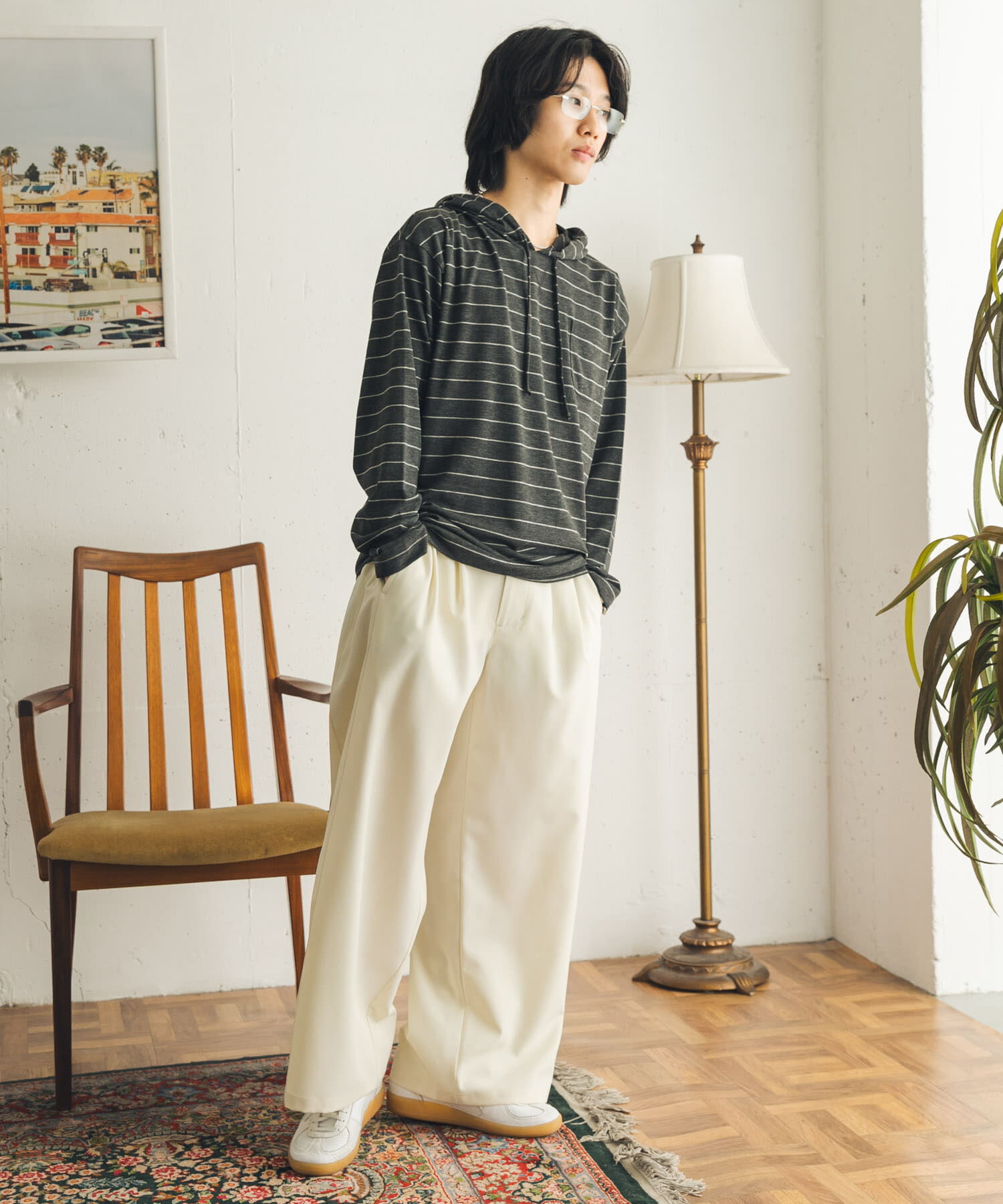 SENSE OF PLACE by URBAN RESEARCH「ボーダーフーディーロングTシャツ」|Tシャツ・カットソー|