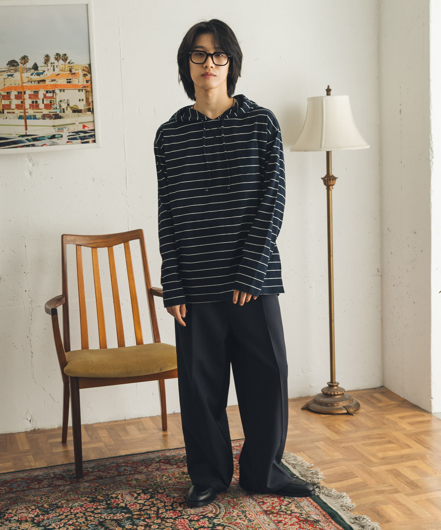 SENSE OF PLACE by URBAN RESEARCH「ボーダーフーディーロングTシャツ」|Tシャツ・カットソー|