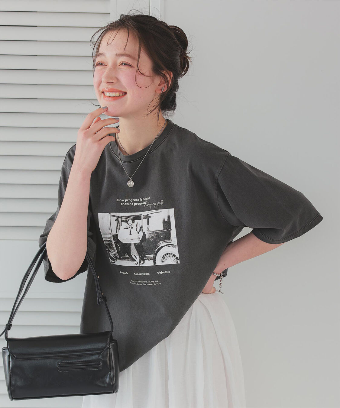 titivate「オーバーサイズピグメントフォトプリントTシャツ」|Tシャツ・カットソー|