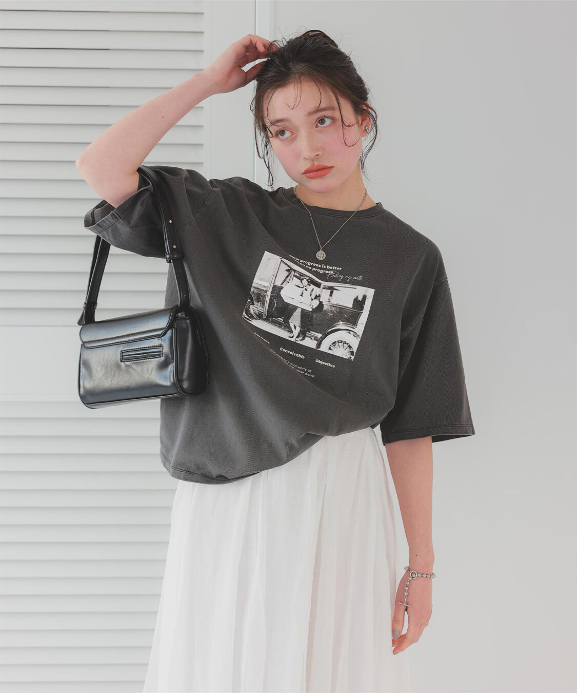titivate「オーバーサイズピグメントフォトプリントTシャツ」|Tシャツ・カットソー|