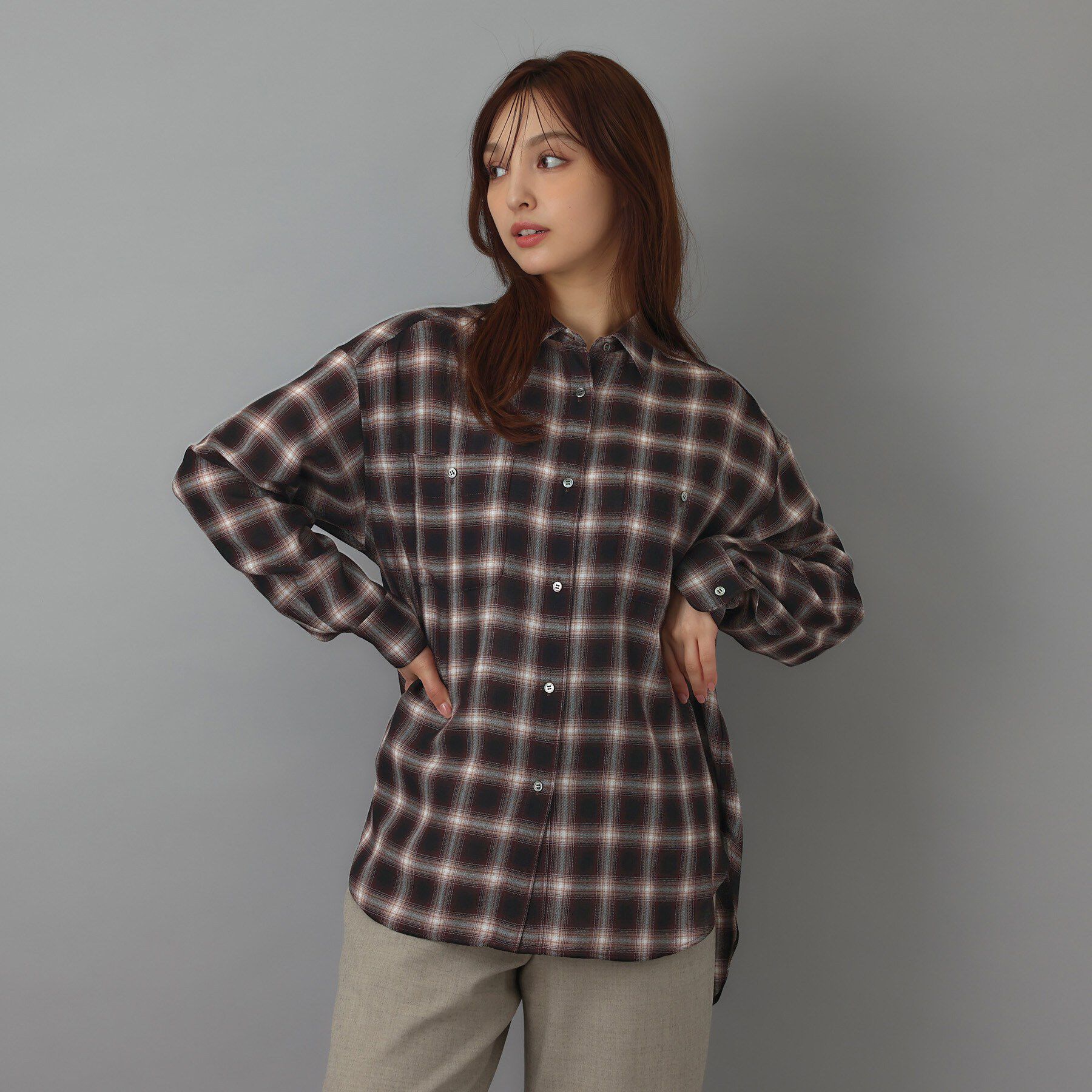 DRESSTERIOR「【ウォッシャブル】ビエラオンブレチェックシャツ」|シャツ・ブラウス|