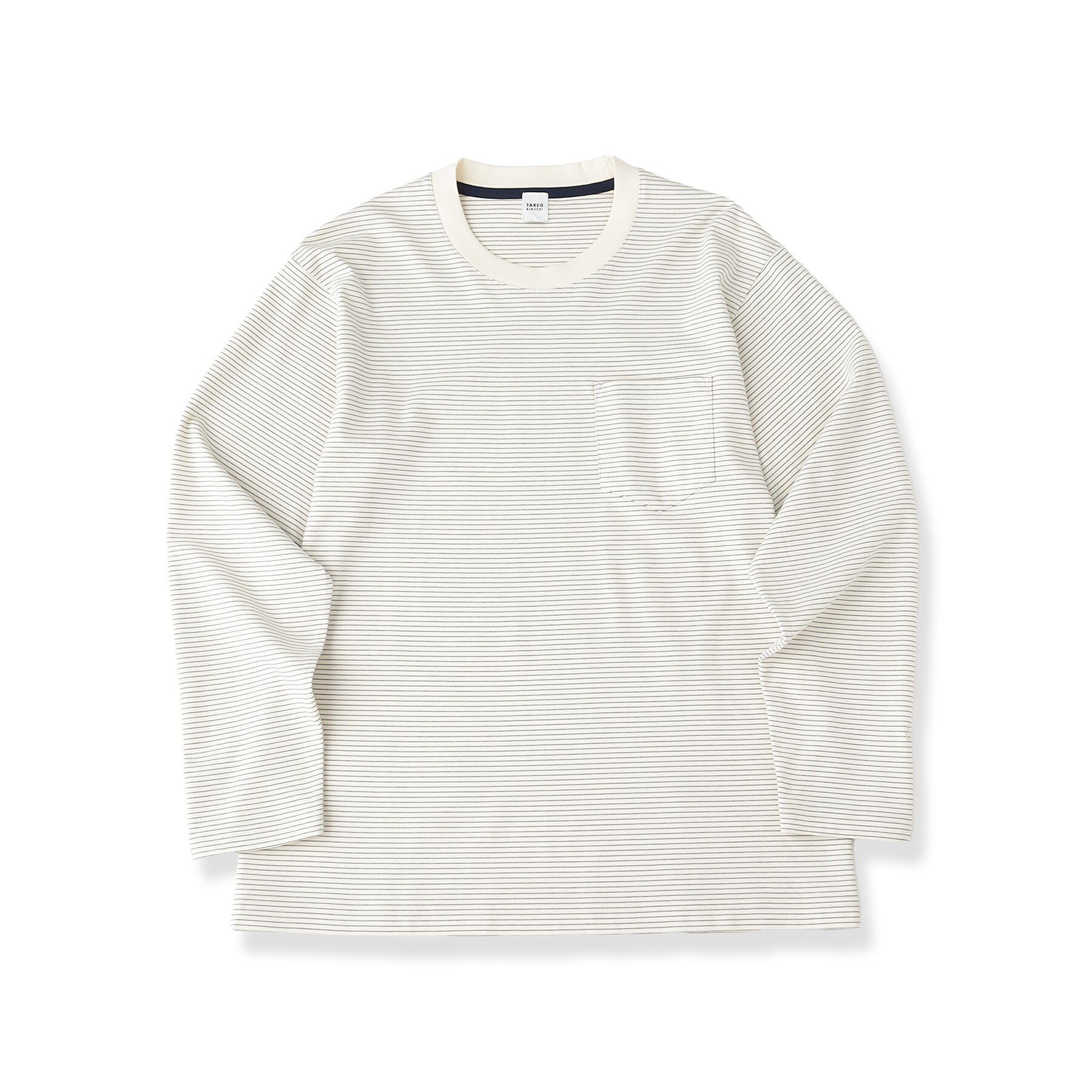 TAKEO KIKUCHI「シルケット ボーダー 長袖 Tシャツ」|Tシャツ・カットソー|