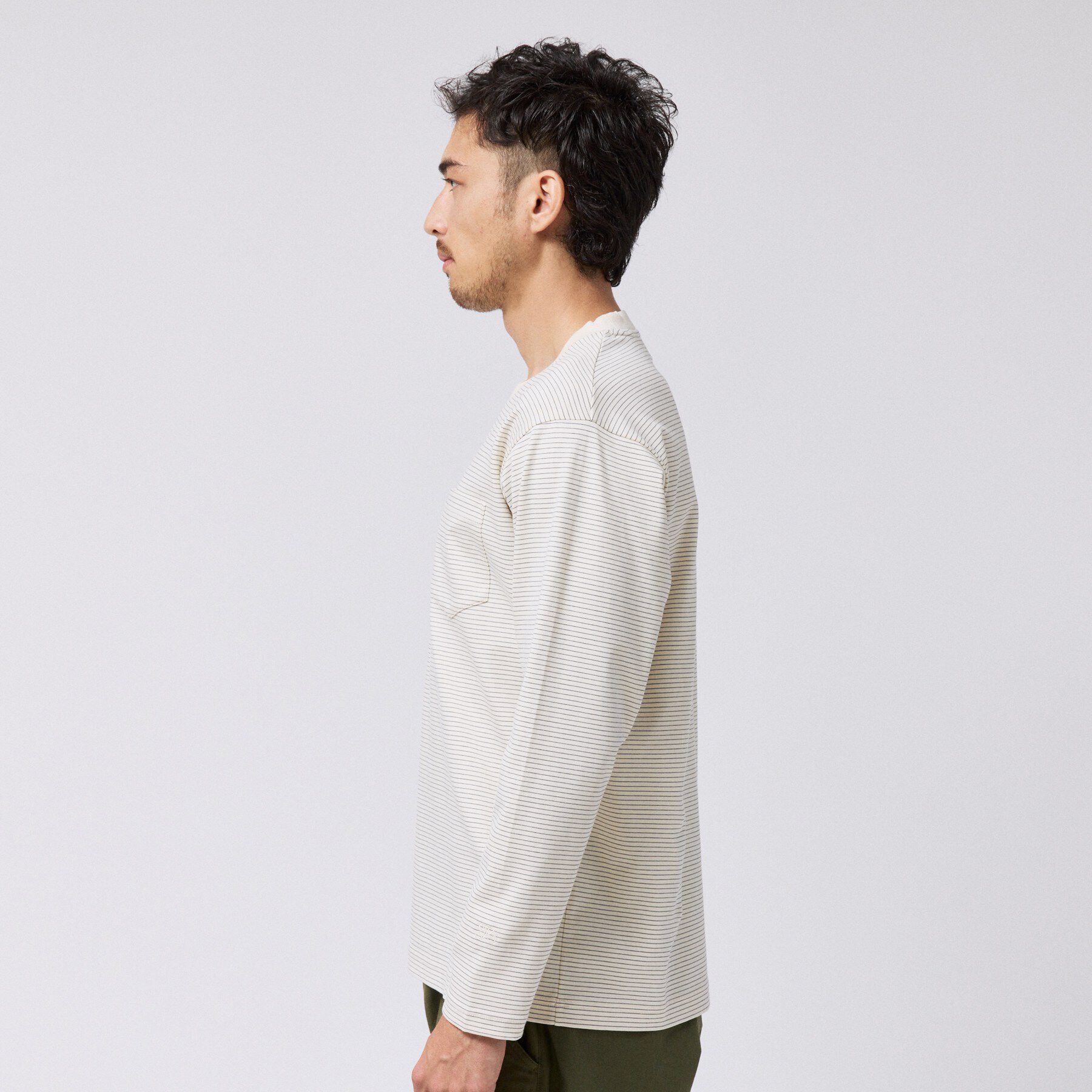 TAKEO KIKUCHI「シルケット ボーダー 長袖 Tシャツ」|Tシャツ・カットソー|