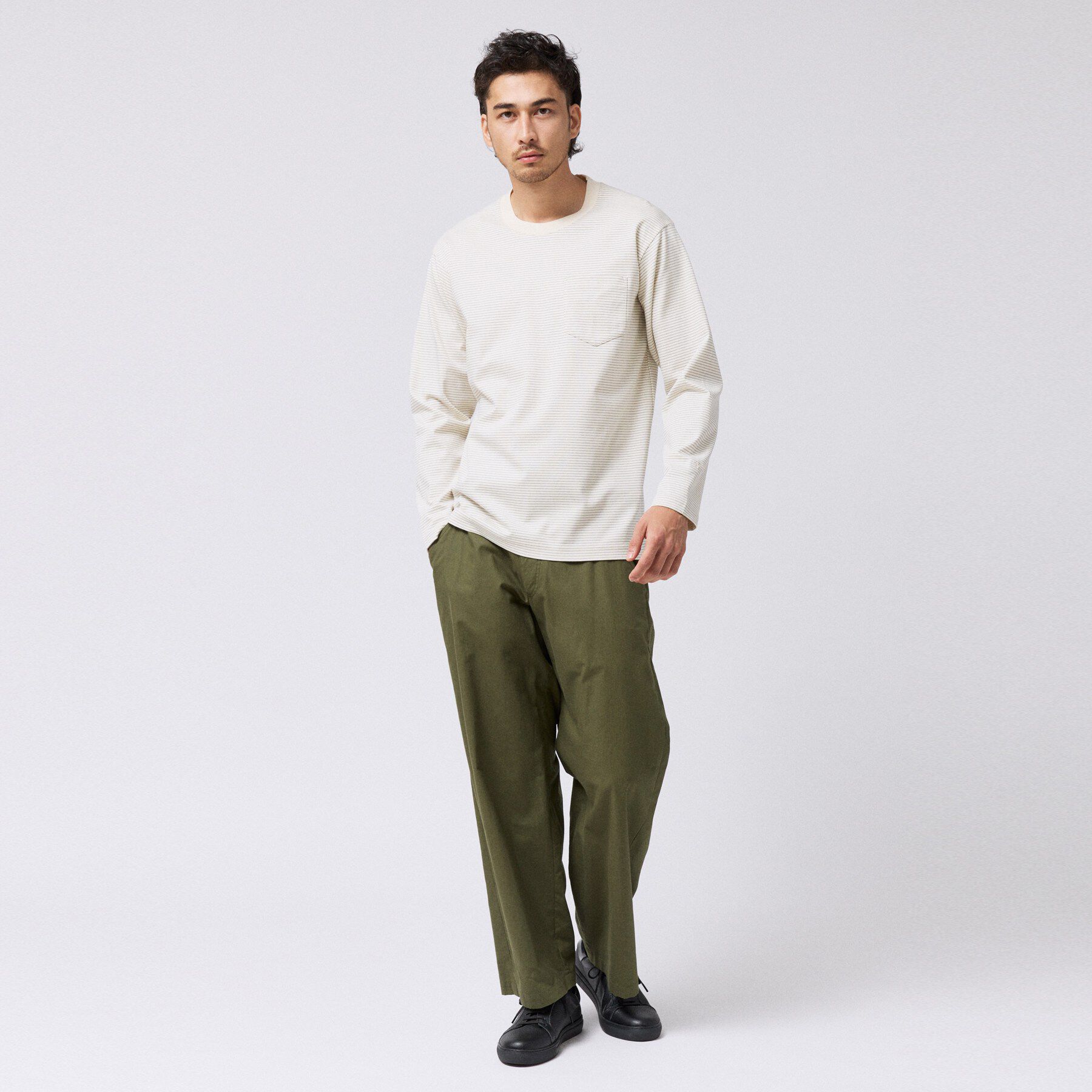TAKEO KIKUCHI「シルケット ボーダー 長袖 Tシャツ」|Tシャツ・カットソー|
