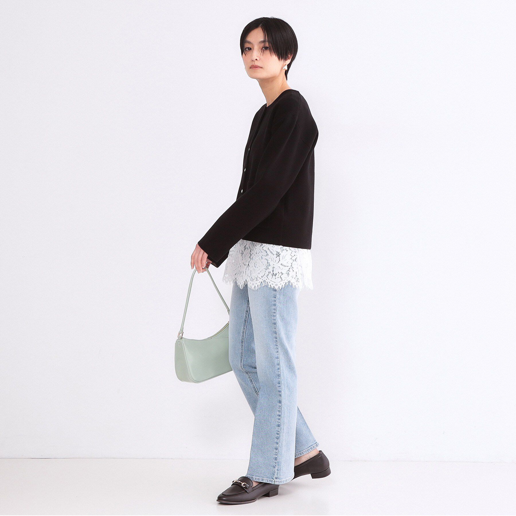 OPAQUE.CLIP「裾レースカットソー【洗濯機OK】」|Tシャツ・カットソー|