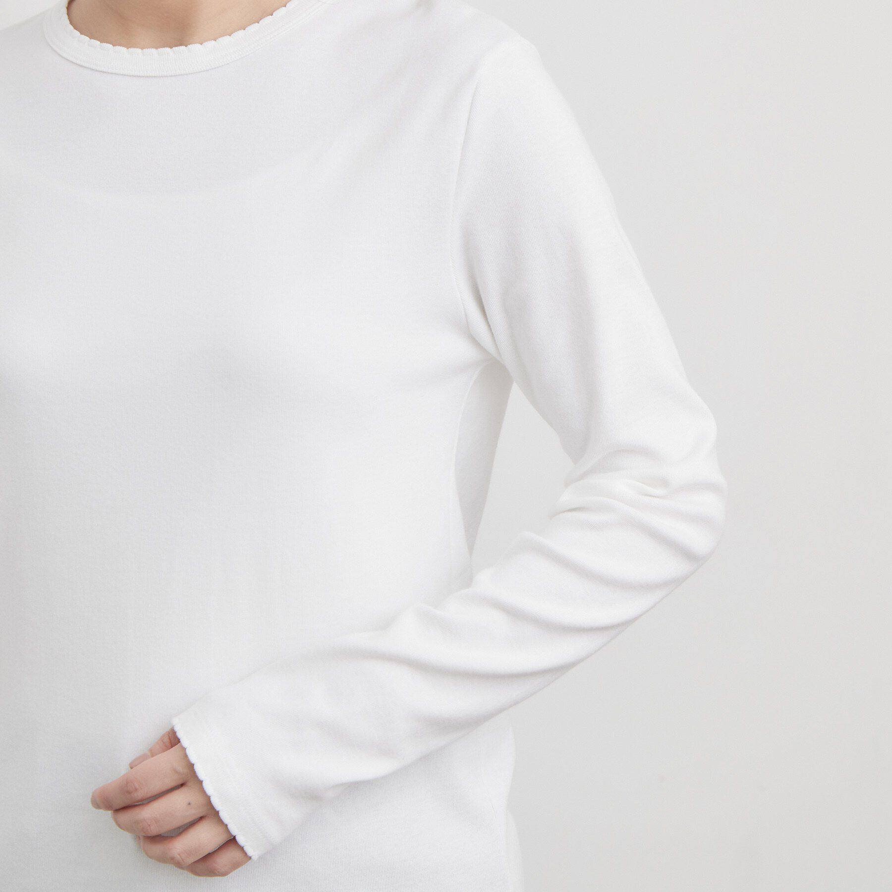 OPAQUE.CLIP「【PETIT BATEAU／プチバトー】ポワンココットクルーネック長袖Tシャツ」|Tシャツ・カットソー|
