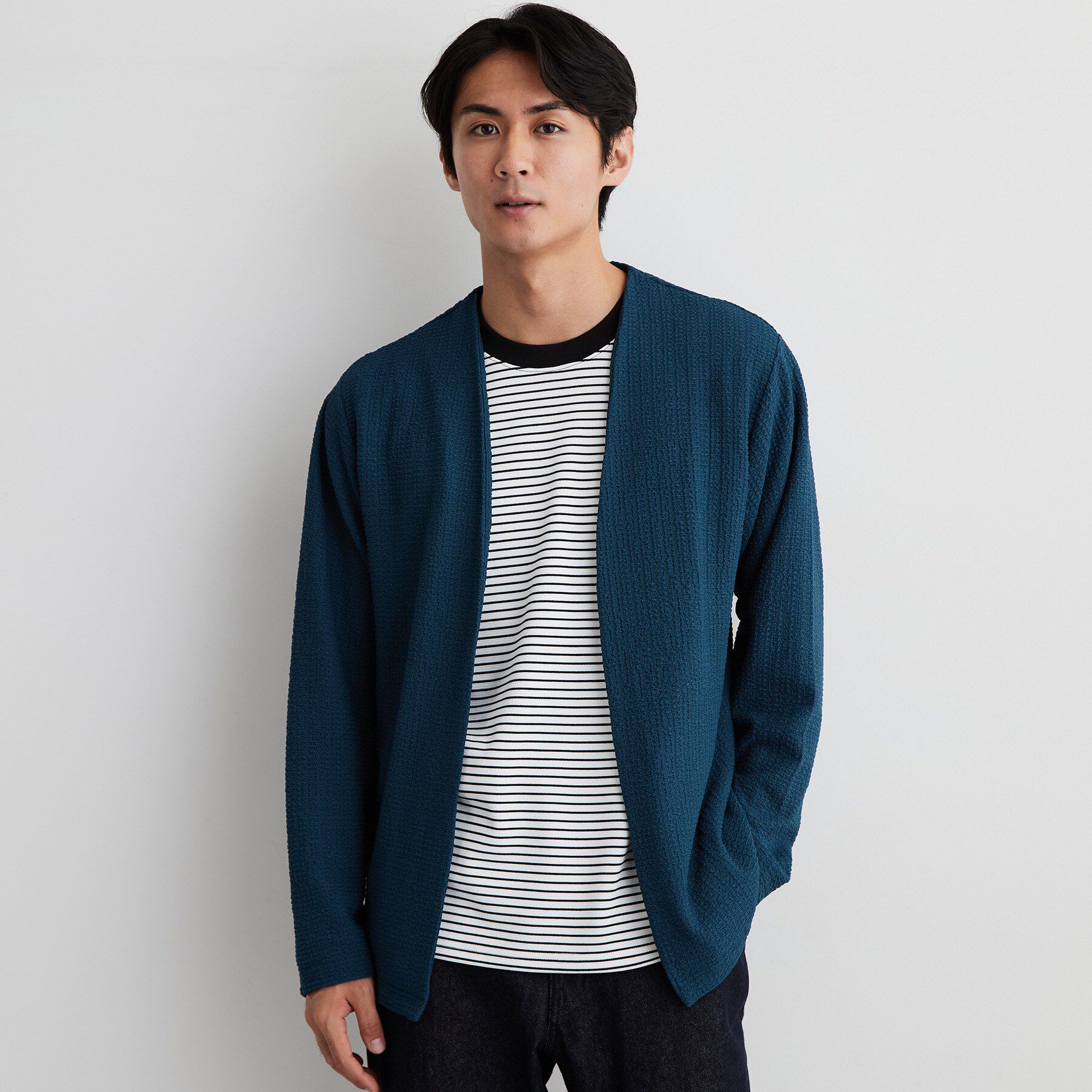 THE SHOP TK「【半袖Tシャツ付き／洗濯機OK】アンサンブル 長袖カーディガン」|カーディガン|