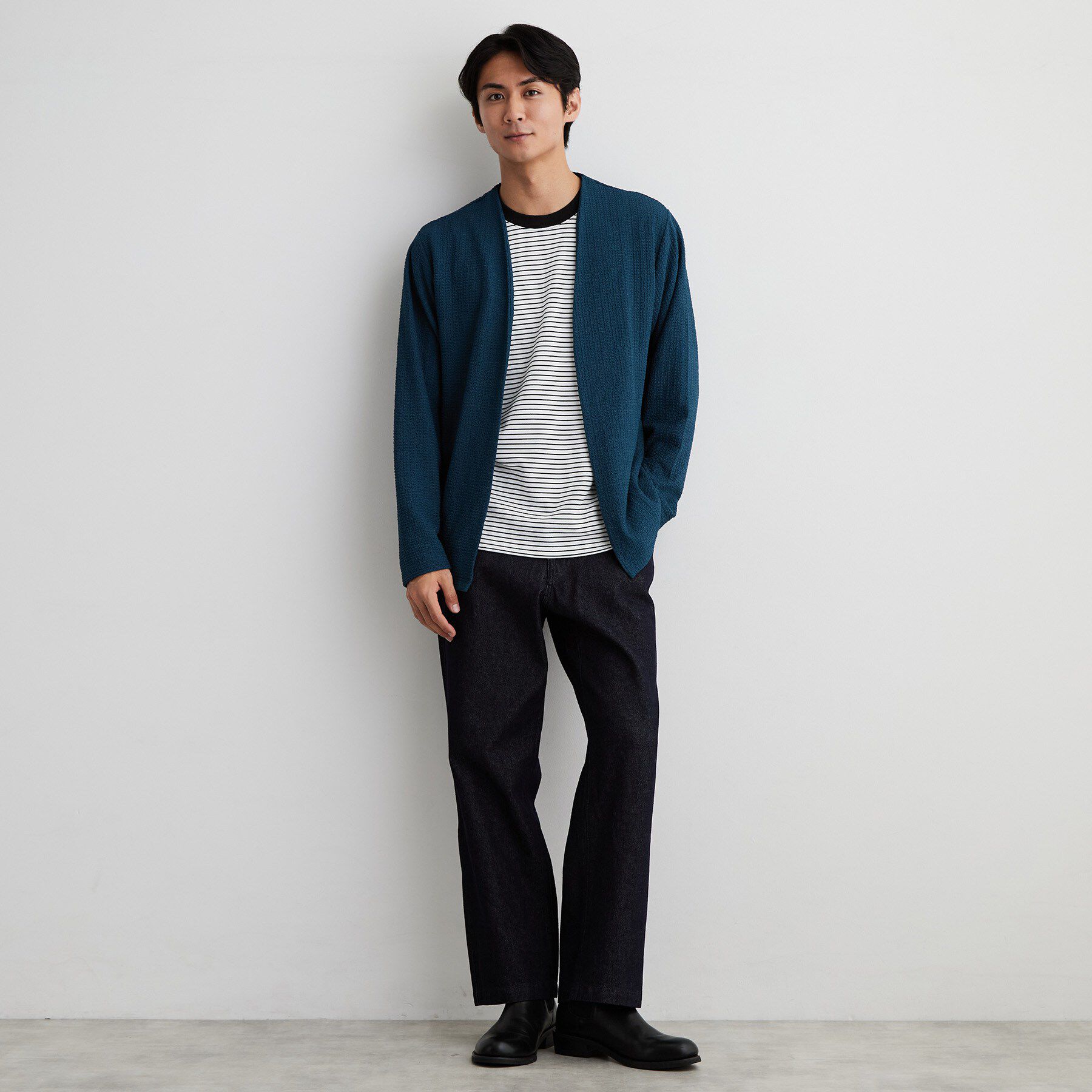 THE SHOP TK「【半袖Tシャツ付き／洗濯機OK】アンサンブル 長袖カーディガン」|カーディガン|
