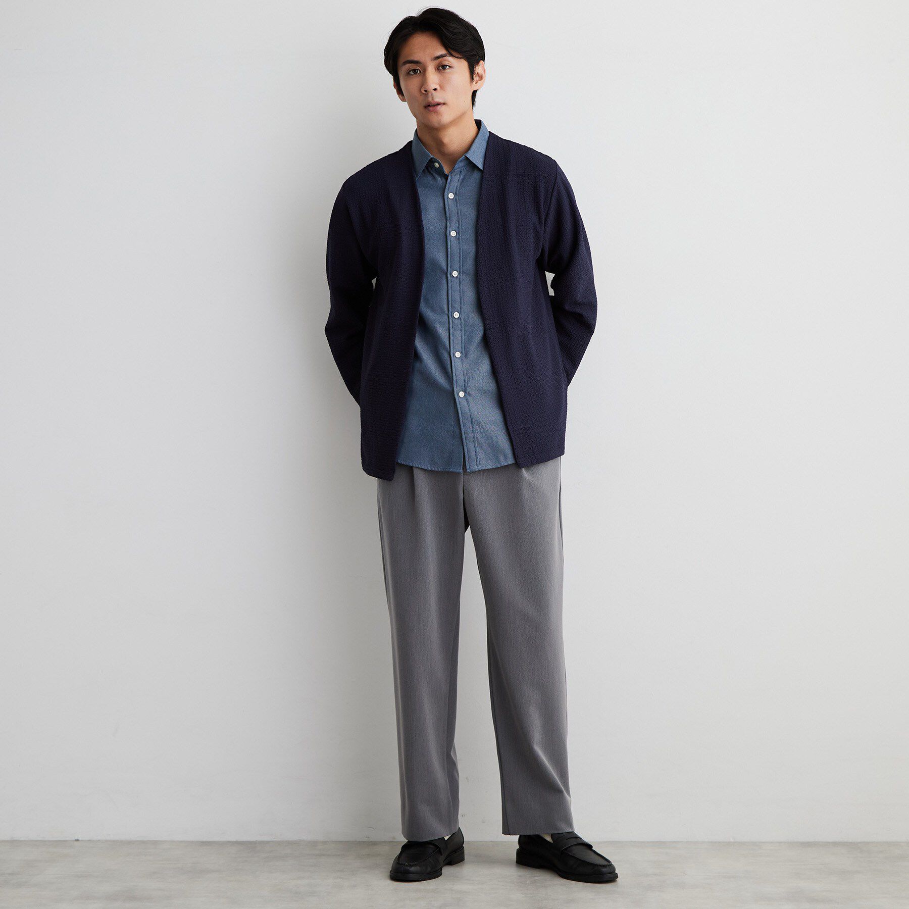 THE SHOP TK「【半袖Tシャツ付き／洗濯機OK】アンサンブル 長袖カーディガン」|カーディガン|