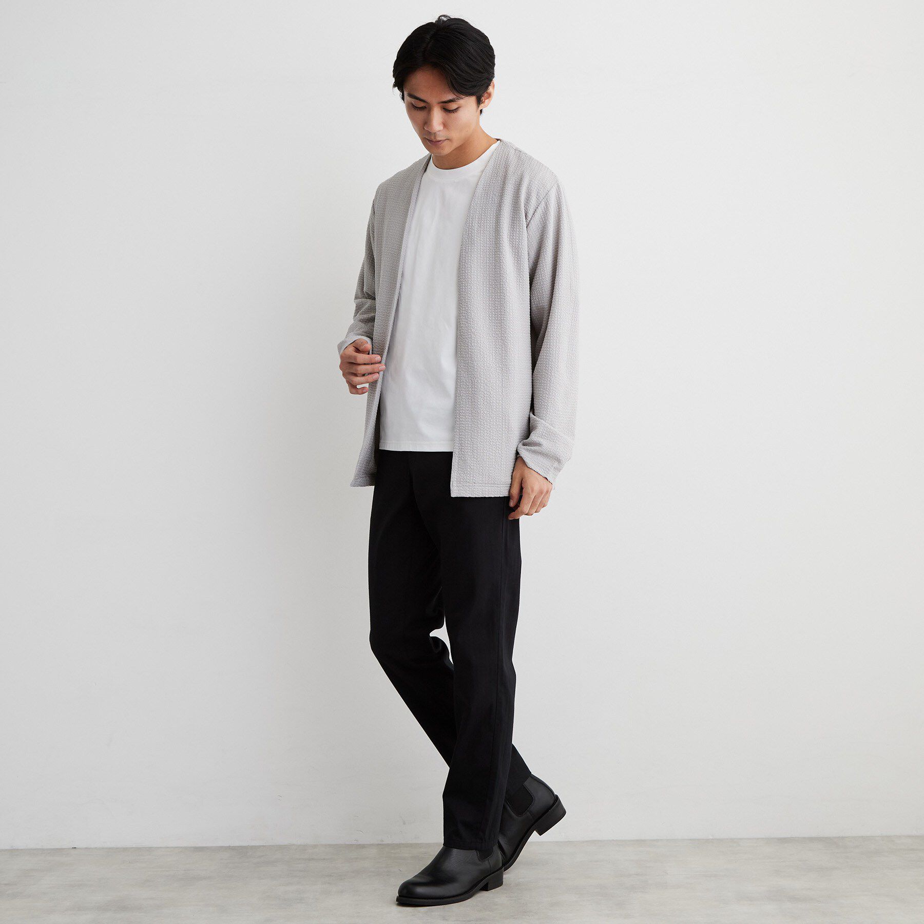 THE SHOP TK「【半袖Tシャツ付き／洗濯機OK】アンサンブル 長袖カーディガン」|カーディガン|