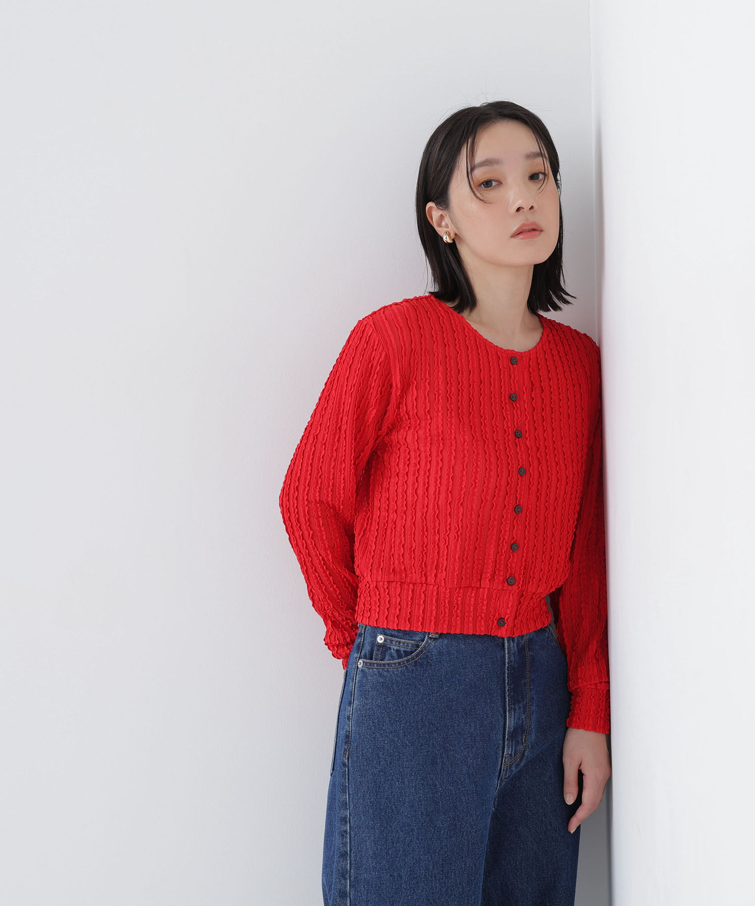  「ミニフリルカットカーディガン」|Tシャツ・カットソー|