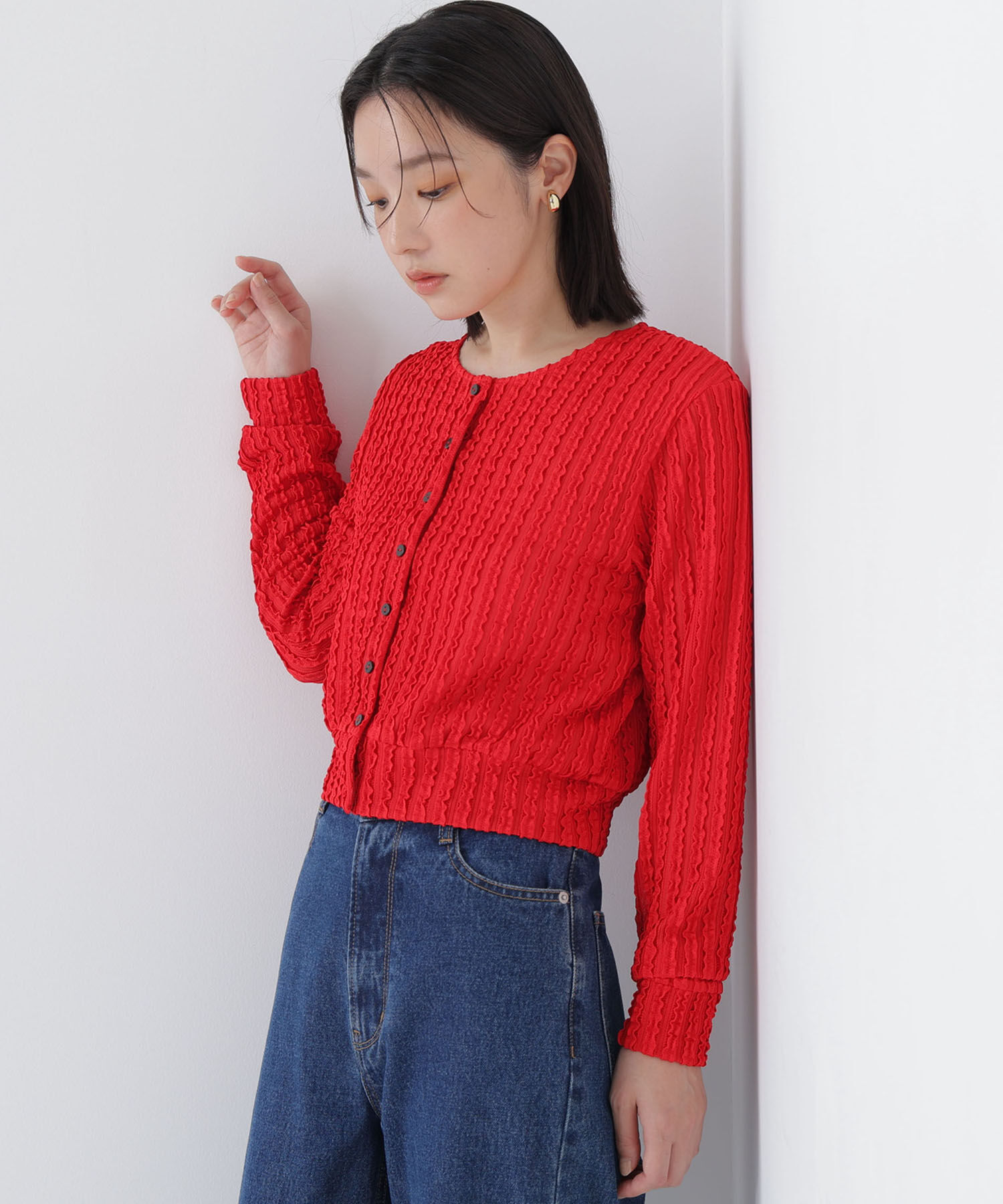  「ミニフリルカットカーディガン」|Tシャツ・カットソー|
