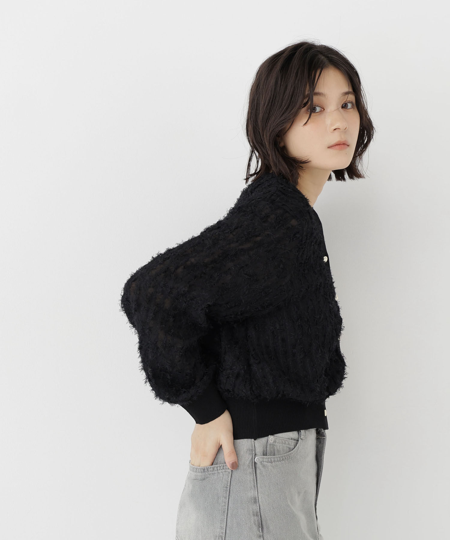  「チュール刺繍シアーカーディガン長袖」|Tシャツ・カットソー|