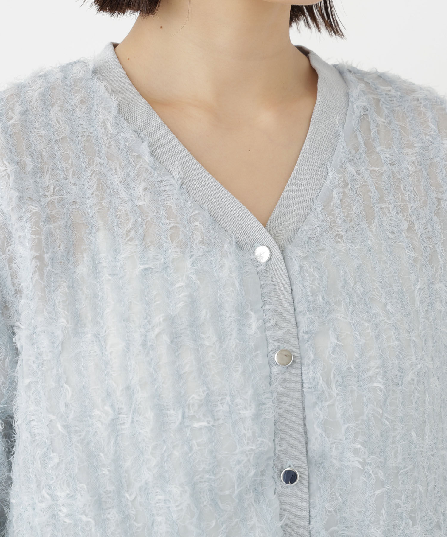  「チュール刺繍シアーカーディガン長袖」|Tシャツ・カットソー|