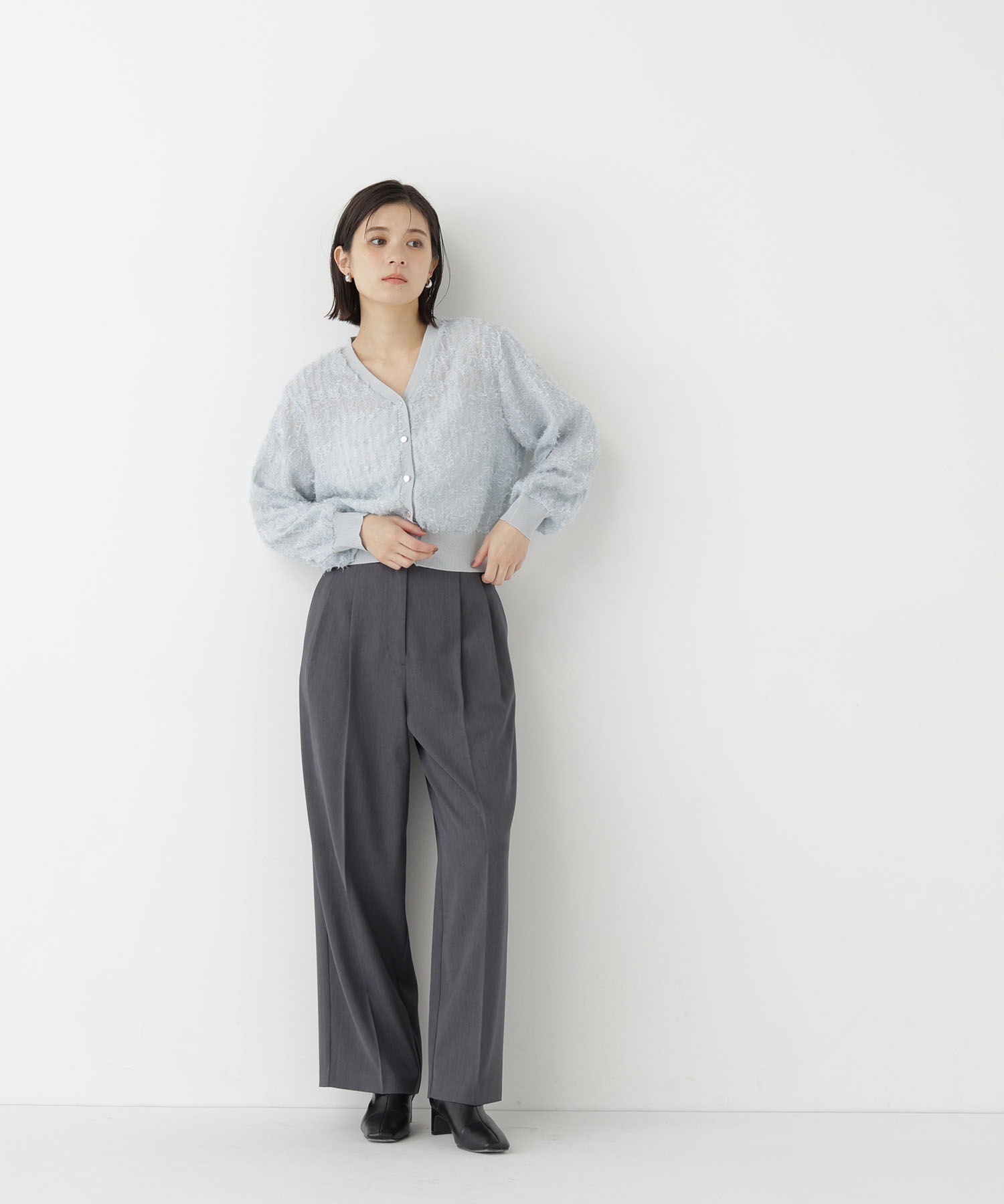  「チュール刺繍シアーカーディガン長袖」|Tシャツ・カットソー|