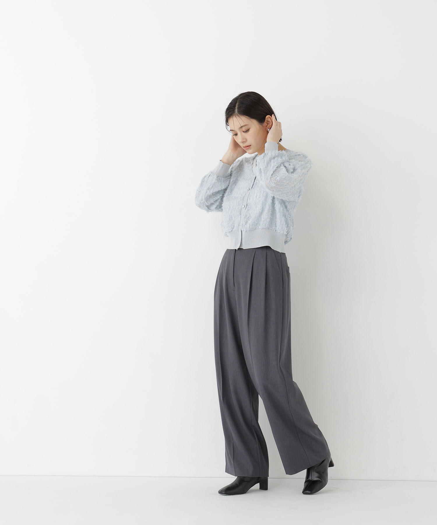  「チュール刺繍シアーカーディガン長袖」|Tシャツ・カットソー|