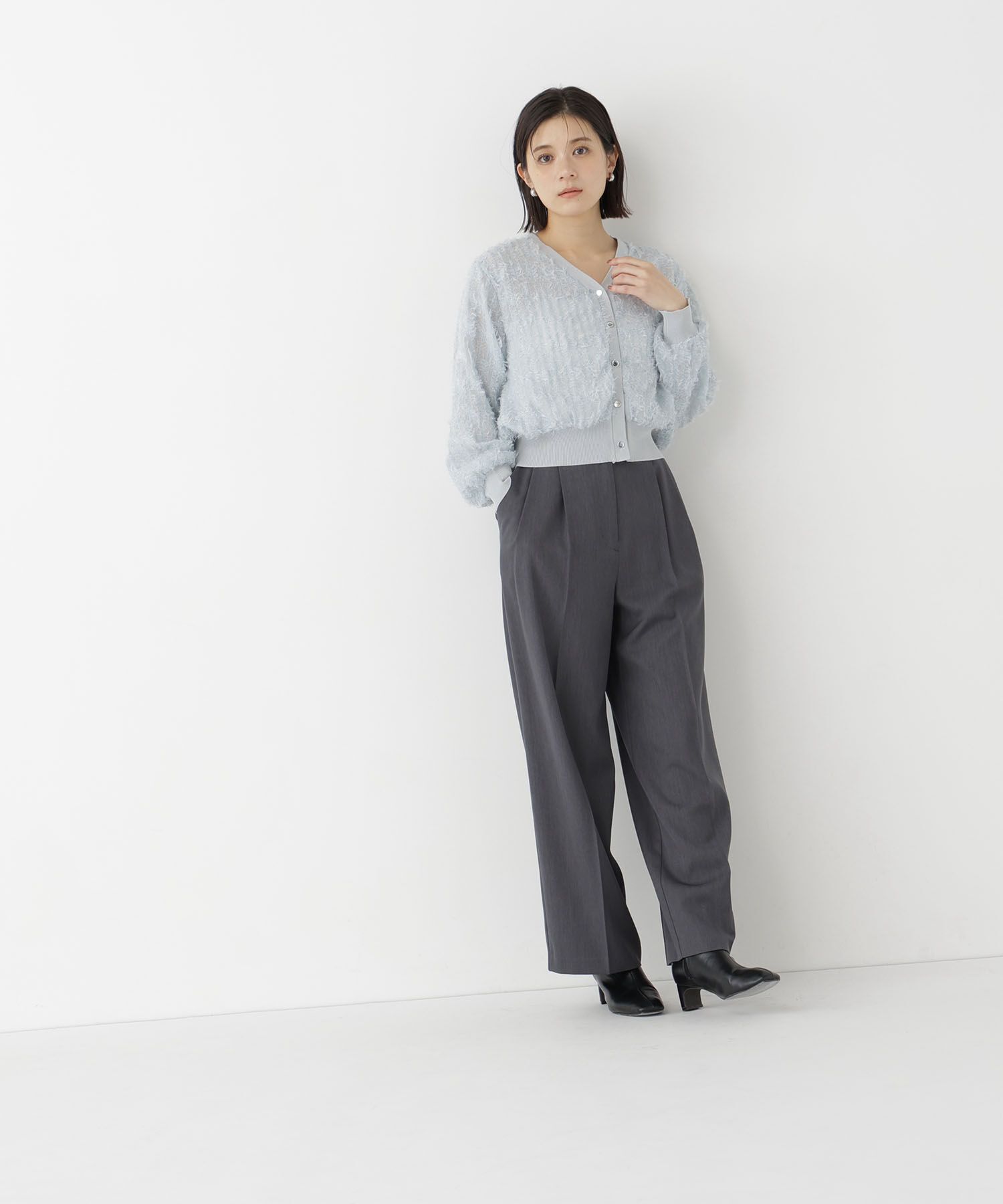  「チュール刺繍シアーカーディガン長袖」|Tシャツ・カットソー|
