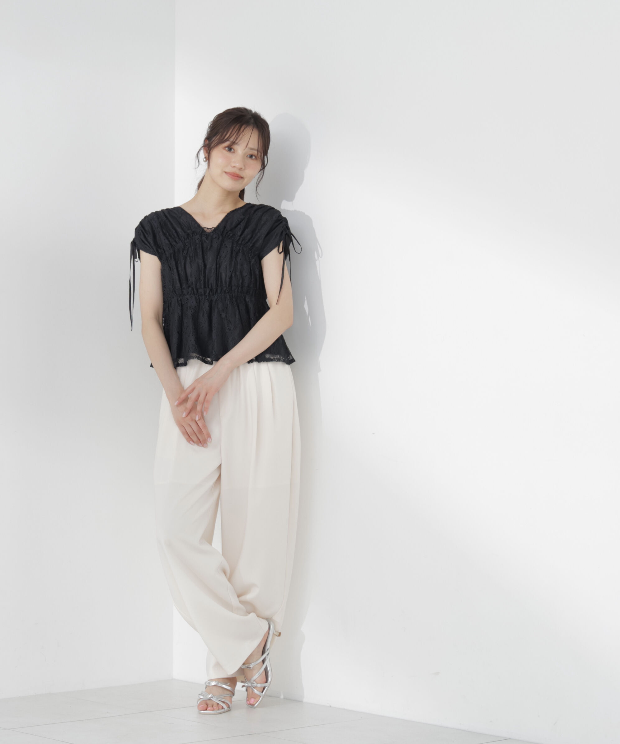 PROPORTION BODY DRESSING「レースギャザーブラウス」|シャツ・ブラウス|