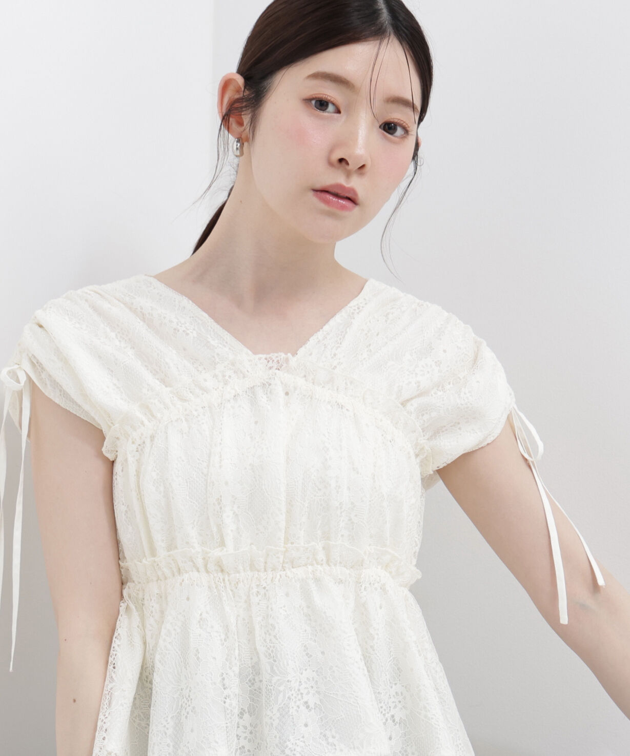 PROPORTION BODY DRESSING「レースギャザーブラウス」|シャツ・ブラウス|