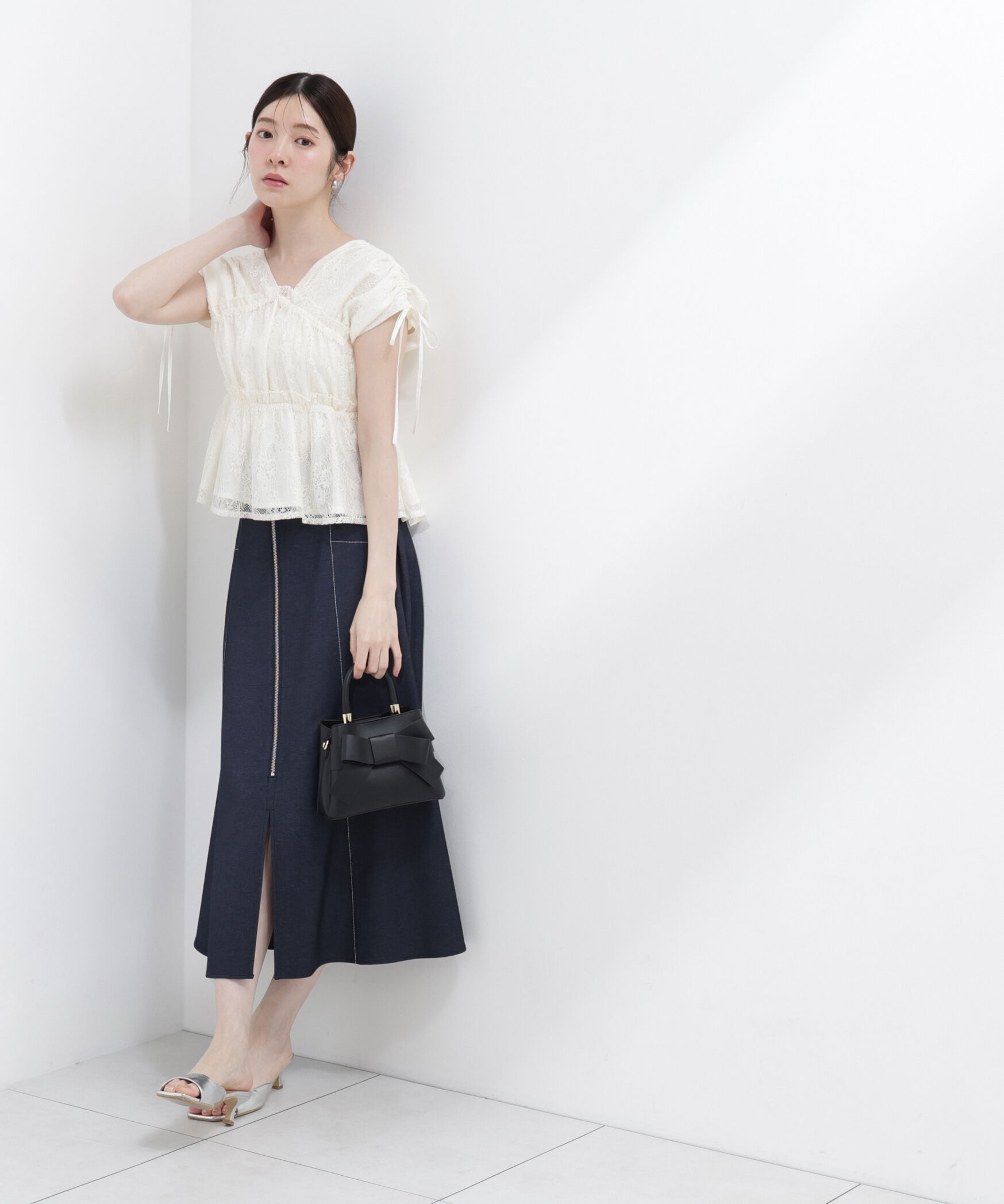 PROPORTION BODY DRESSING「レースギャザーブラウス」|シャツ・ブラウス|