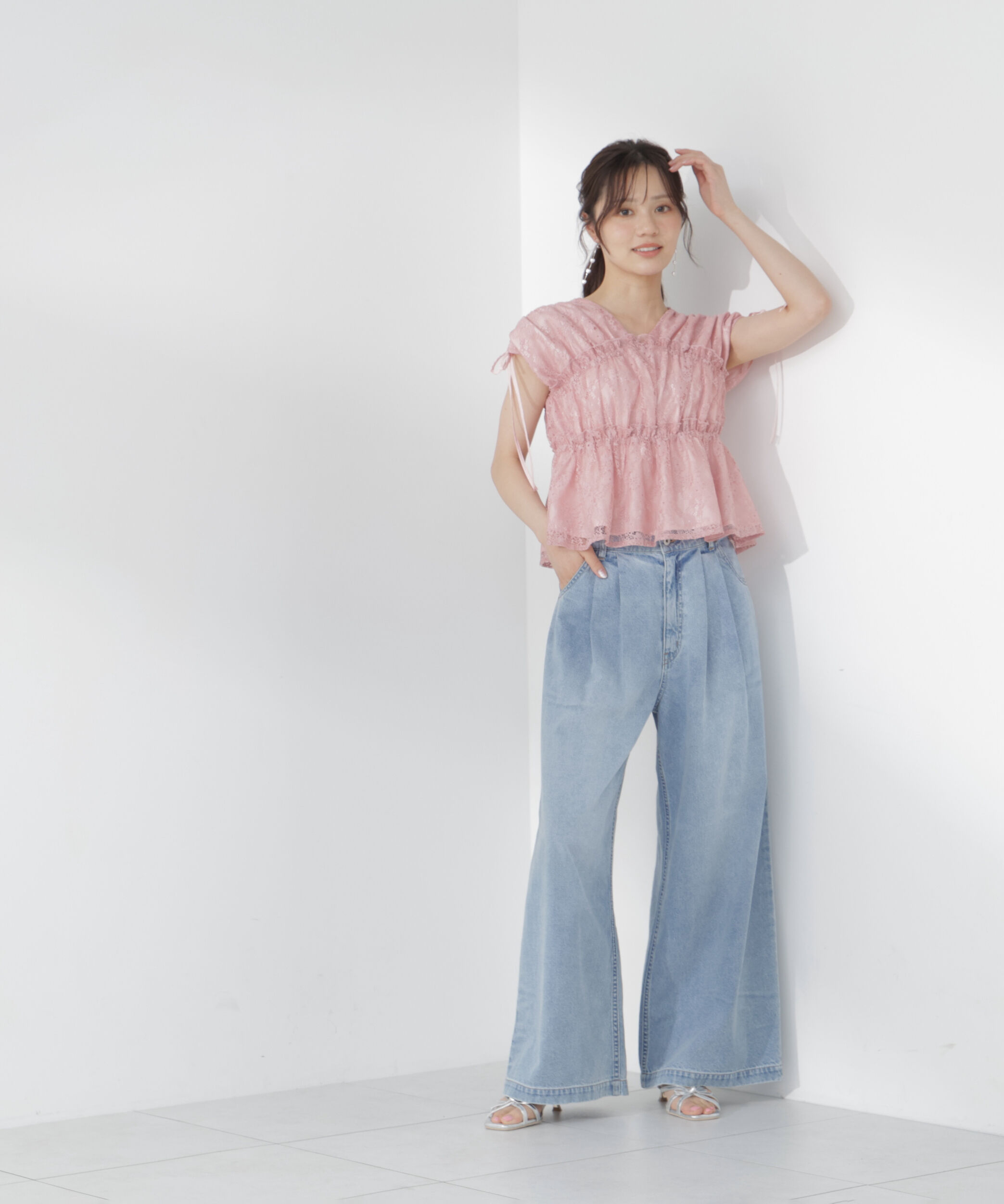 PROPORTION BODY DRESSING「レースギャザーブラウス」|シャツ・ブラウス|