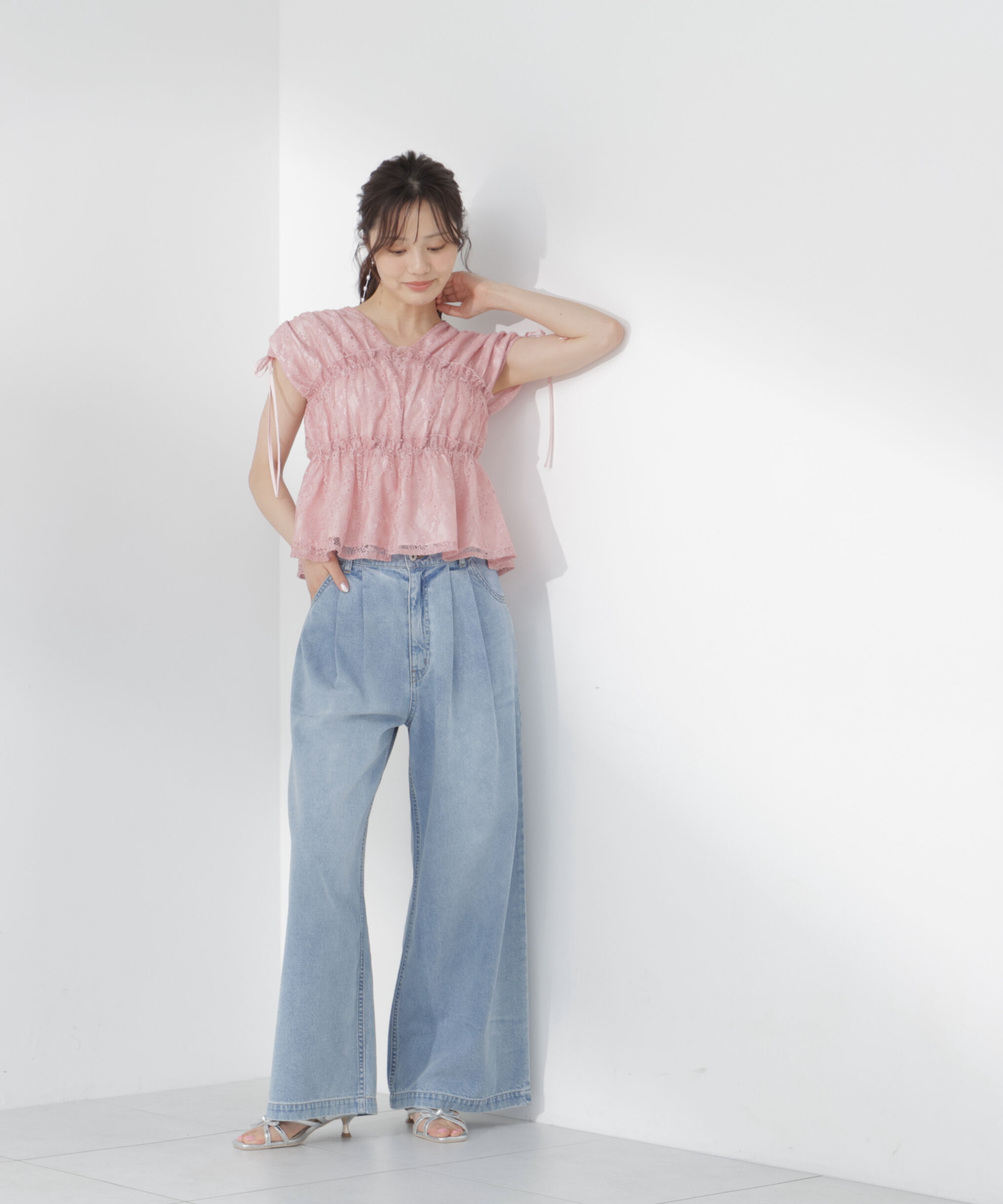 PROPORTION BODY DRESSING「レースギャザーブラウス」|シャツ・ブラウス|