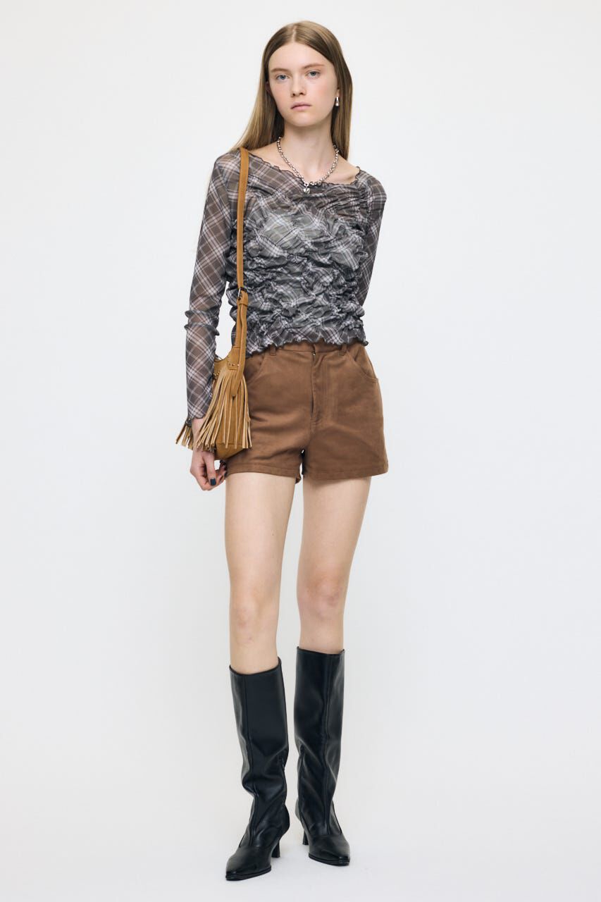 MOUSSY「SHIRRING SHEER L/S Tシャツ」|Tシャツ・カットソー|