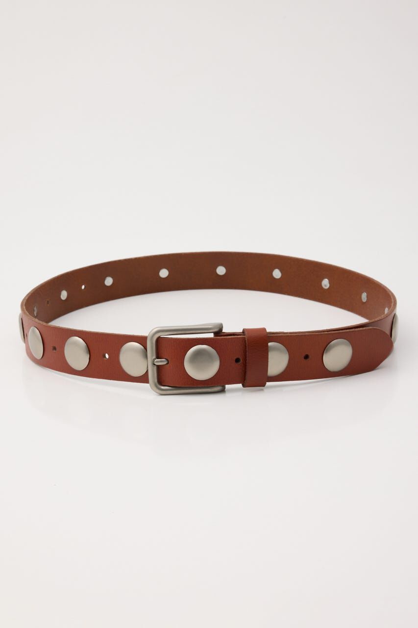 MOUSSY「STUDS LEATHER ベルト」|ベルト|BRN
