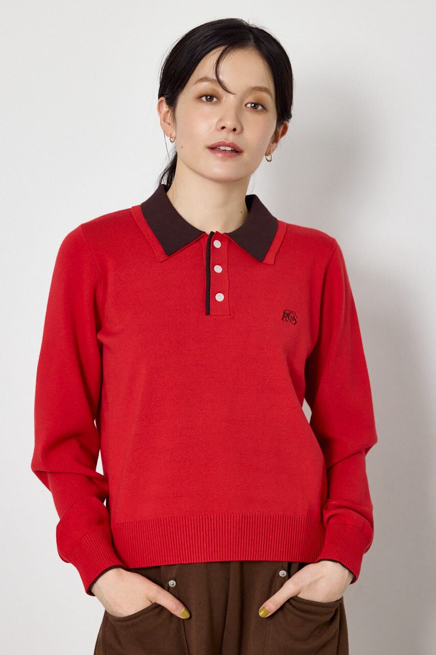 RODEO CROWNS「(UNISEX)SHAREニットポロシャツ」|ニット・セーター|RED